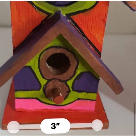 New Hand Painted & Handcrafted Double Hole Custom Birdhouse Home Decor - Picture 13 of 15